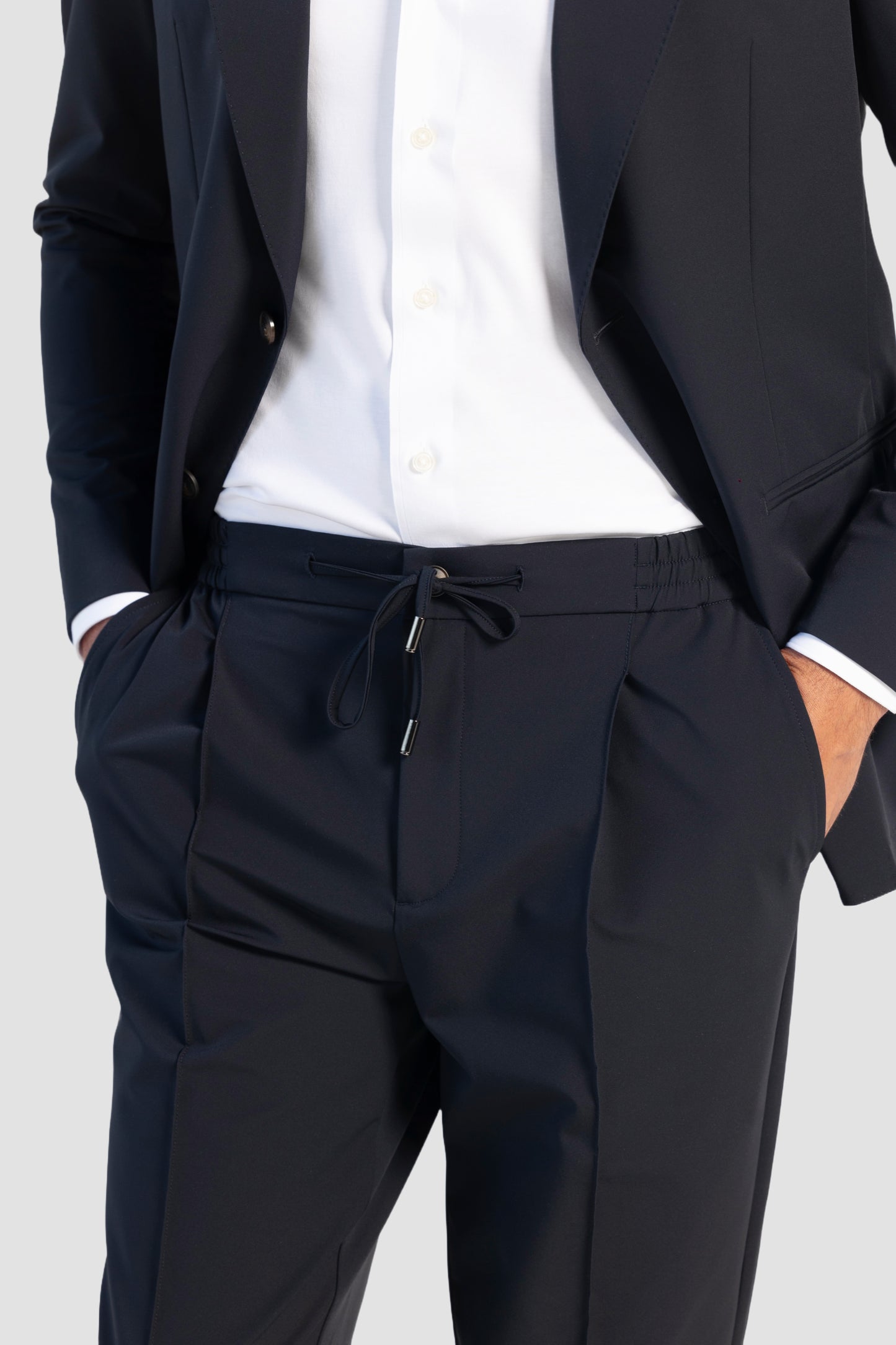Luxury Navy Nylon Performance Suit
