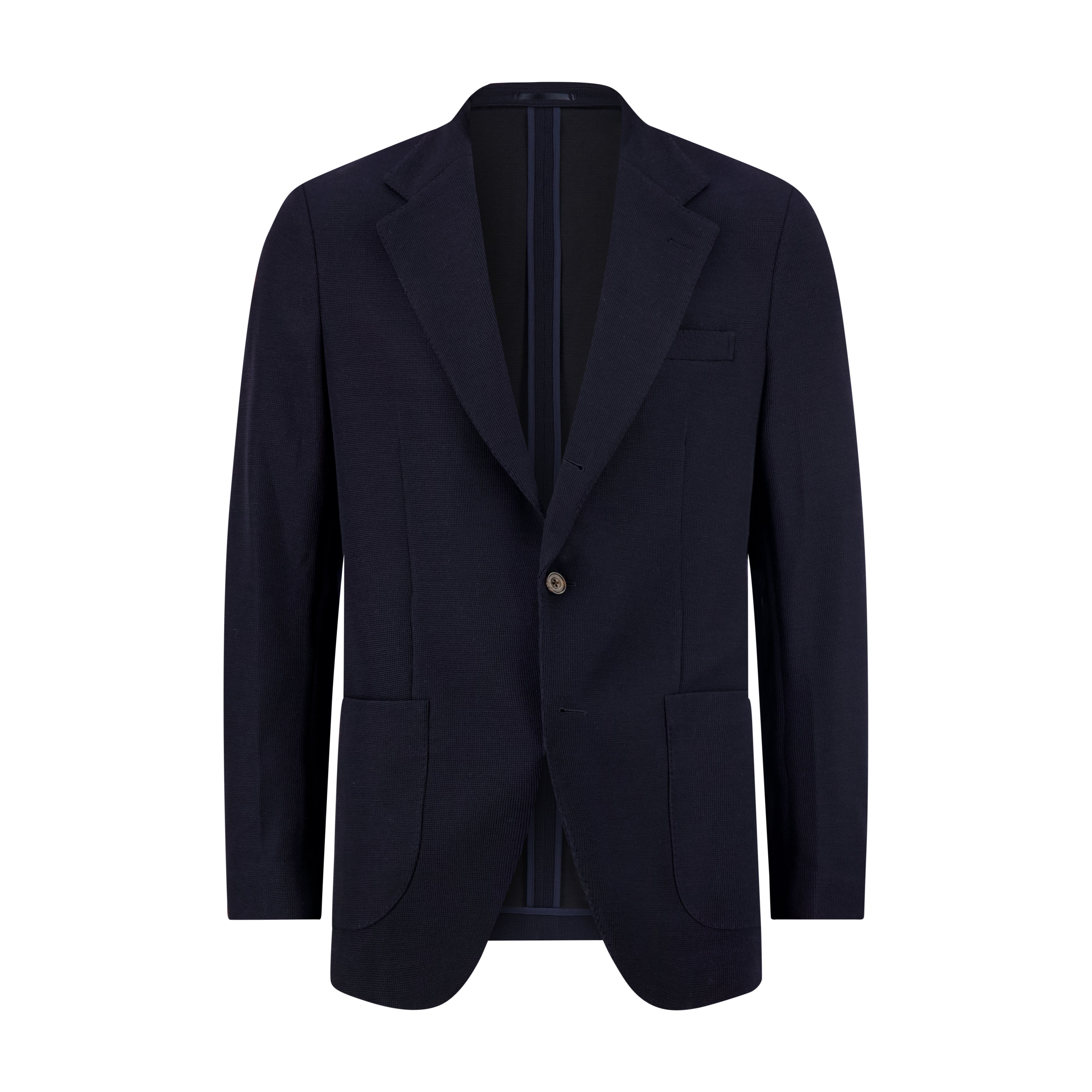 Luxury Stretch Wool Blend Waffle Design Slim-Fit Blazer