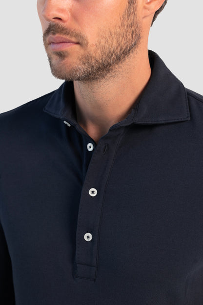 Pima Cotton Stretch Long Sleeve Polos