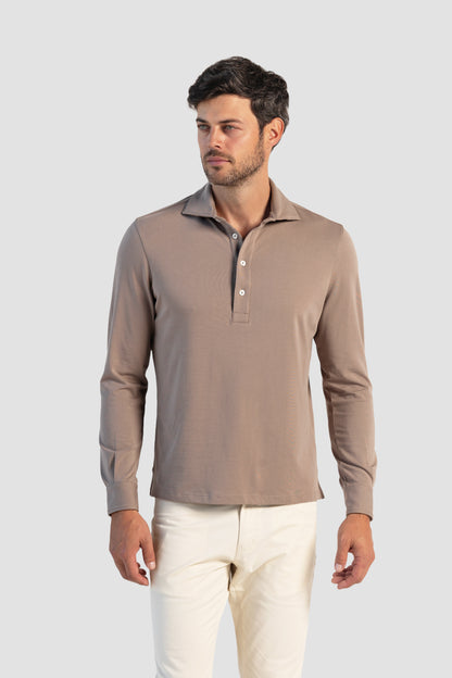 Pima Cotton Stretch Long Sleeve Polos